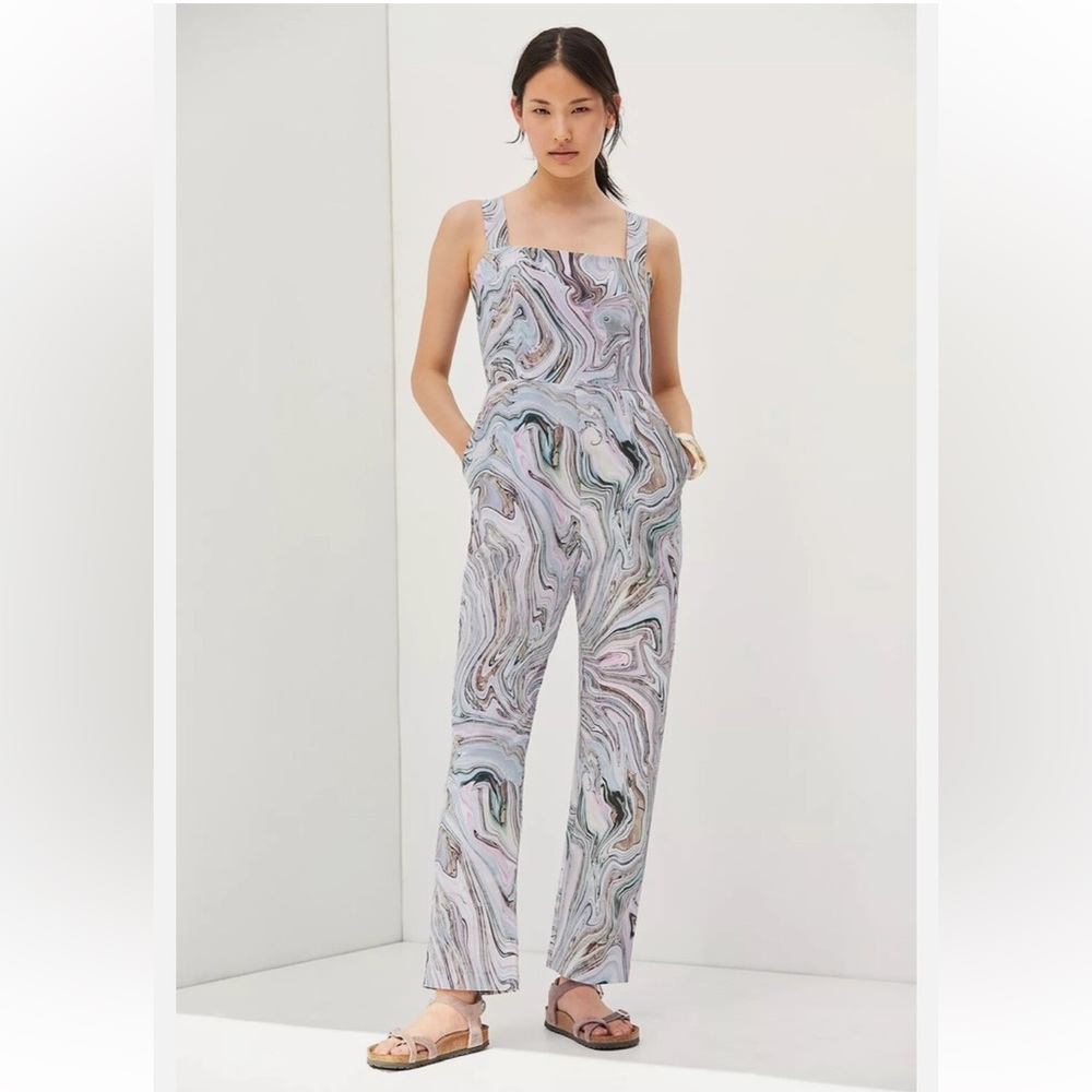 HUTCH by Anthropologie Marbleized Overalls NWT